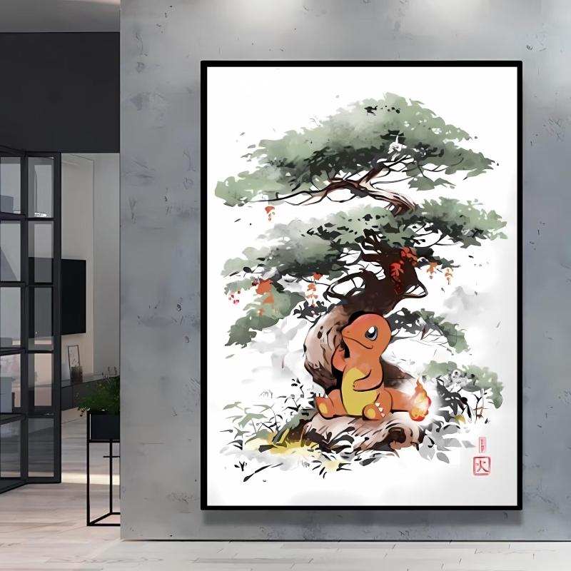 Canvas Artwork Painting Pokemon Pikachu Picture Home Decor Classic Character Images Spray Painting Home Decor Holiday Gift