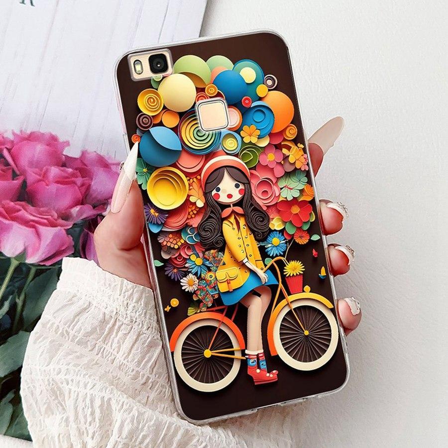 For Huawei P9 Lite Case VNS-L21 VNS-L31 Luxury flower Painted Proective Cover Soft Silicone Phone Case For HuaweiP9Lite Funda