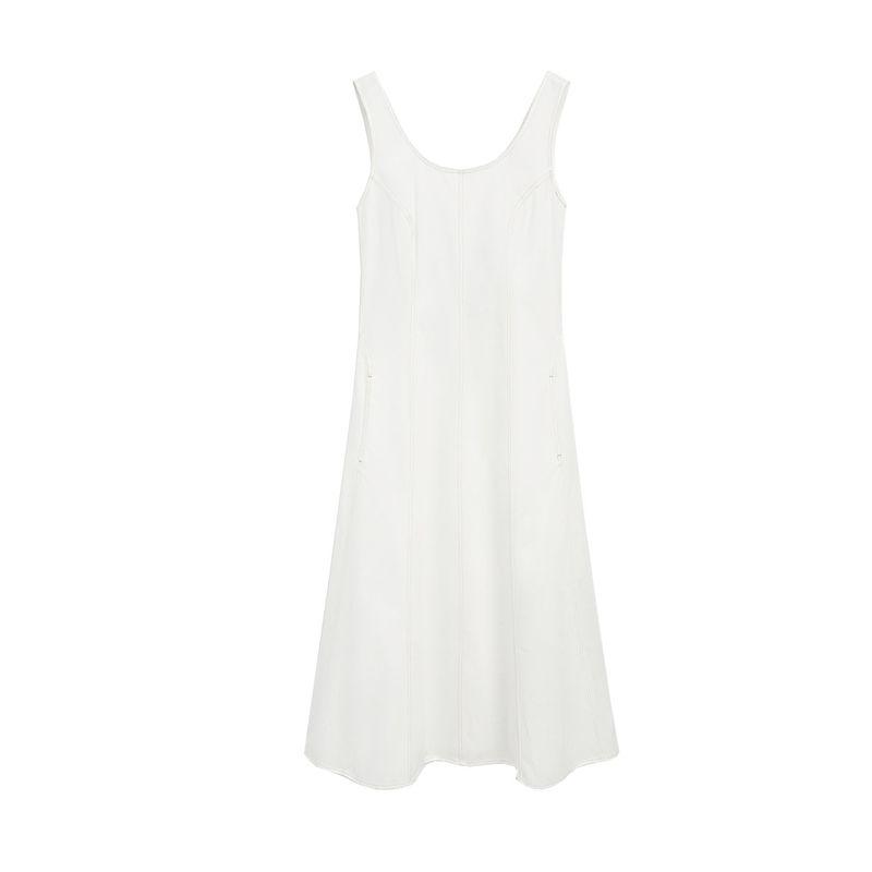 MD Summer New Arrival Women's Clothing French Minimalist Style Elegant Cotton Leisure Sling Denim Dress 6654400