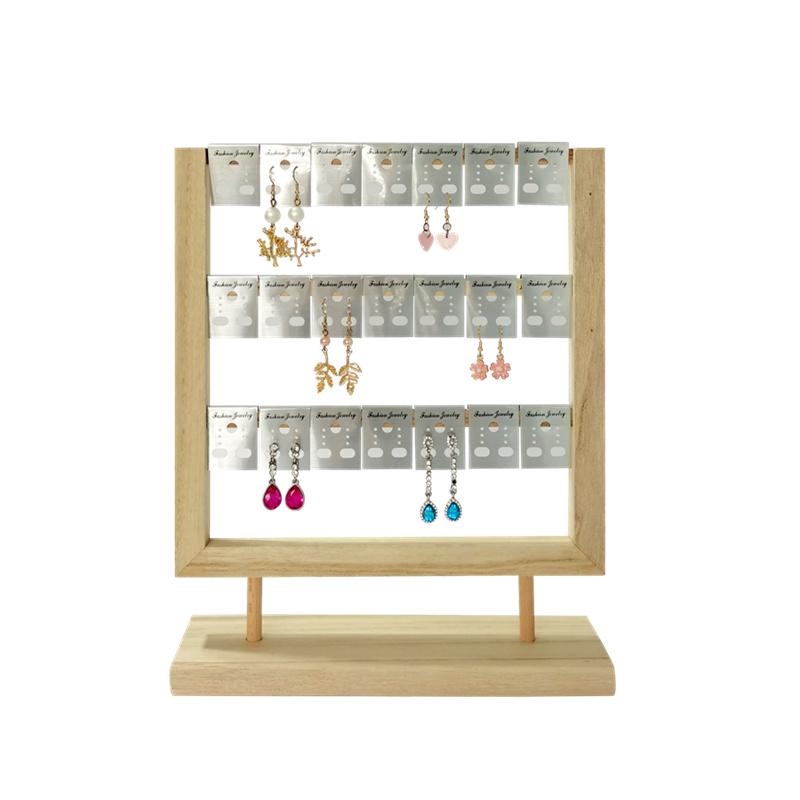 Solid Wood Multi-layer Jewelry Display Stand Earring Rack Earring Piece Matching Display Stand Simple Jewelry Storage Prop