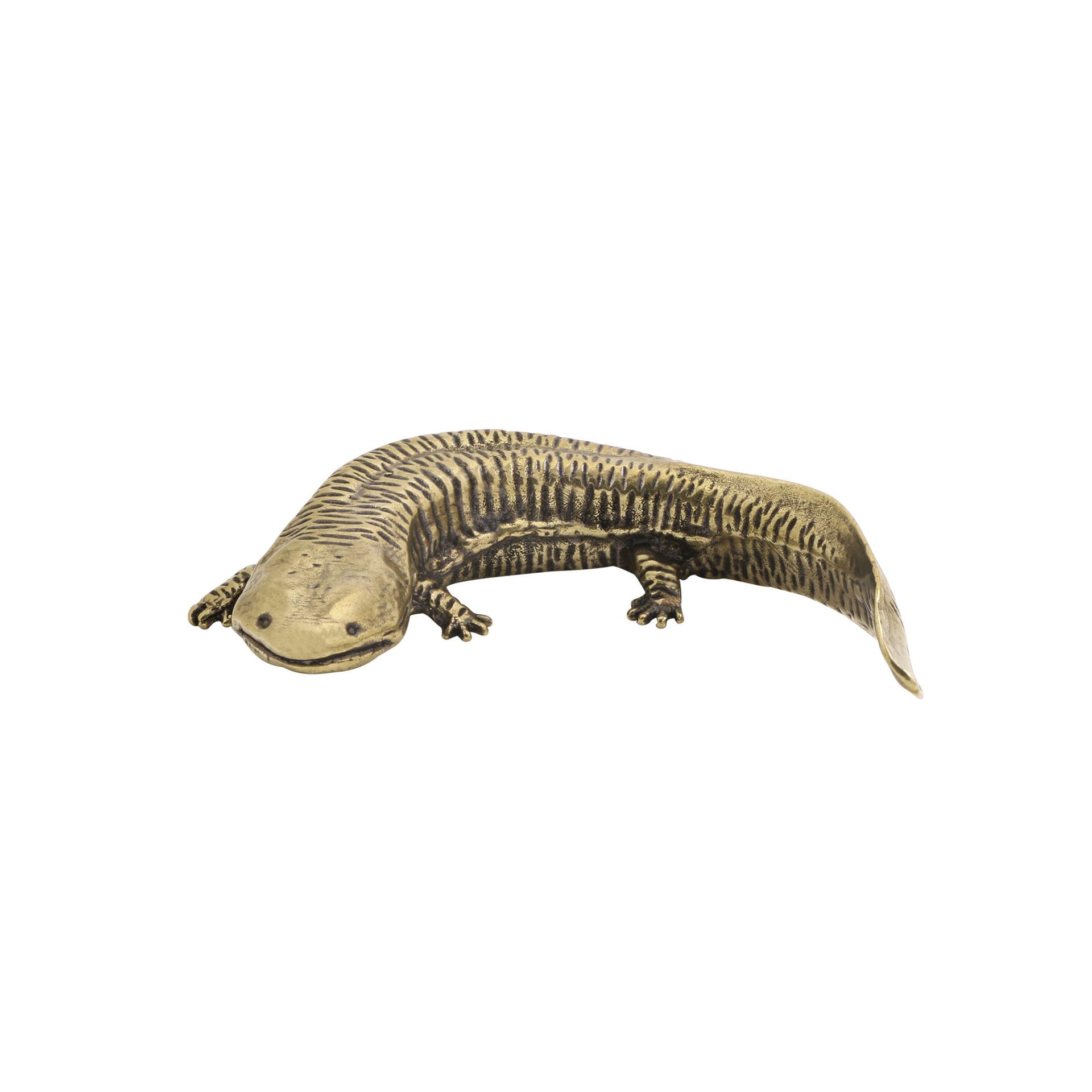 Гигантская саламандра (Андриас Давидианус) Латунная фигурка, Декоративное настольное украшение, Чайный питомец, Подходит для гостиной или кабинета, Медное ремесло.