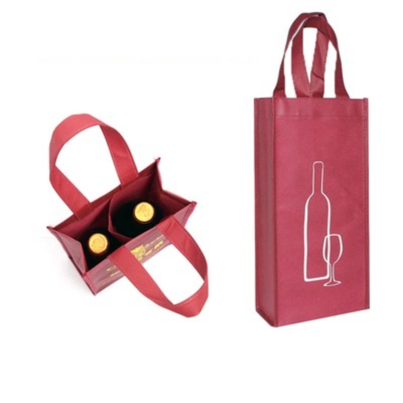 Non Woven Red Wine Bag Thickened Gift Packaging Pouches Double Bottle Hand-held Wine Pocket Environmentally Friendly Printing Multi Purpose Tote Bags
