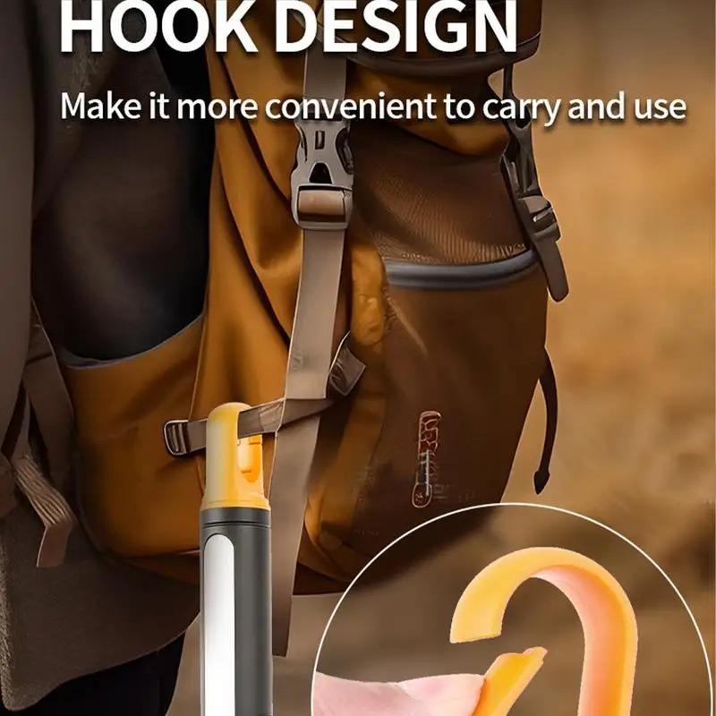 3500MAH USB Rechargeable LED Flashlight Powerful Zoom Camping Lantren 9 Modes Type-C Charging Aluminum Alloy Torch Tactical Outdoor Light with Hooks