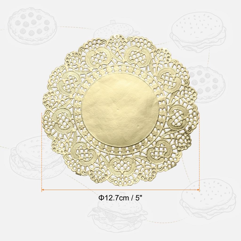 50/100/200pcs Lace Paper Doilies Round Disposable Decorative Paper Placemats Hollow Flower Absorbing Papers for Cakes Desserts