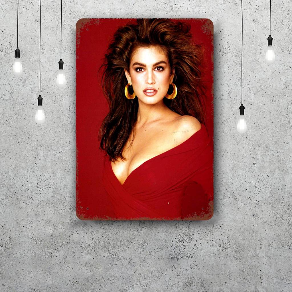 cindy crawford Vintage Metal Tin Signs Posters Decor Retro Metal Plaque Wall Art Decor for Garage Bar