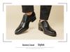2024 New British Style Men's Leather Derby Shoes - Formal Lace-Up for Business & Office