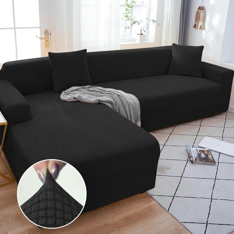Solid Color Sofa Cover 1/2/3/4 Seater Sofa Cover for Living Room Elastic Spandex L Shaped Corner Sofa Cover Couch Cover for Sofa