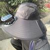 Breathable Solar Fan Hat Strong Wind Summer Fan Visor Cap Convenient Fishing Bucket Hat  Hiking