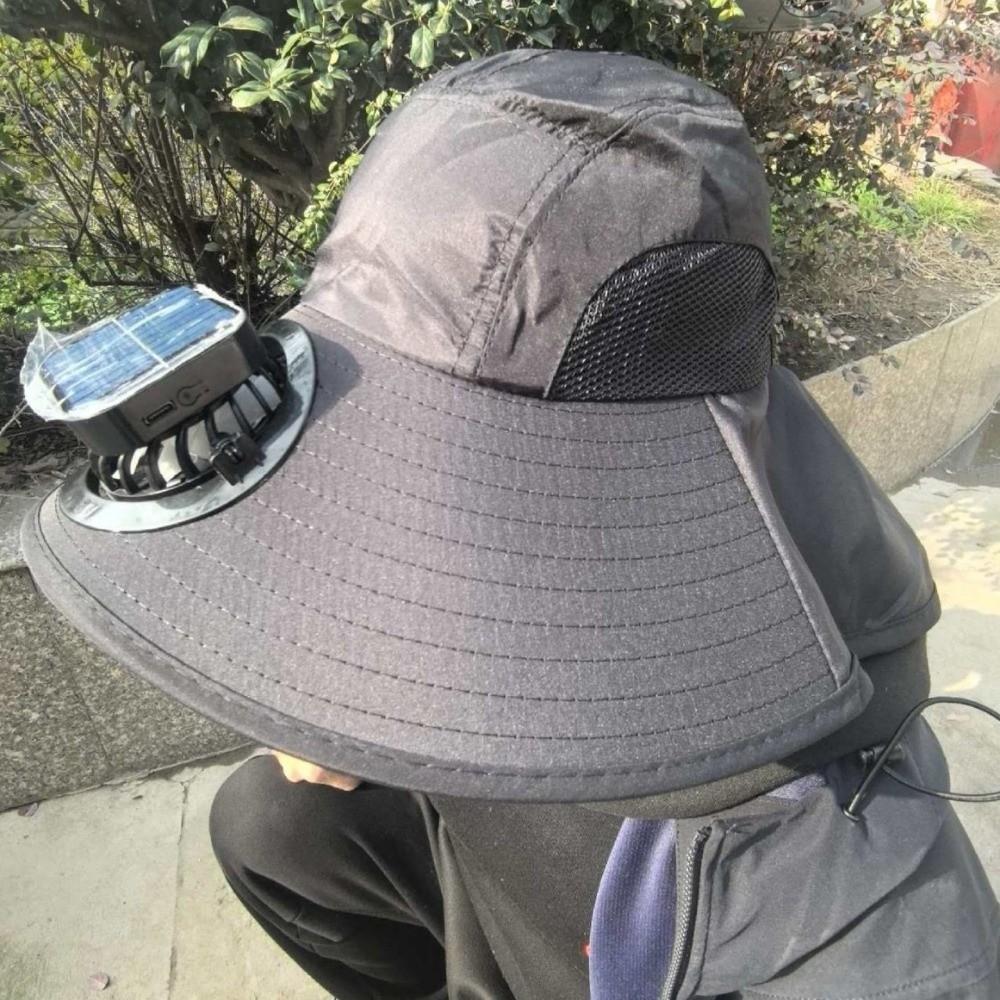 Breathable Solar Fan Hat Strong Wind Summer Fan Visor Cap Convenient Fishing Bucket Hat Hiking