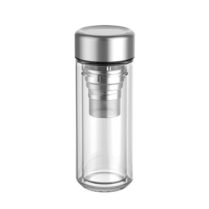 Double Glass Tea Cup Portable Small Capacity Tea Separation Cup for Men and Women Travel Office Use