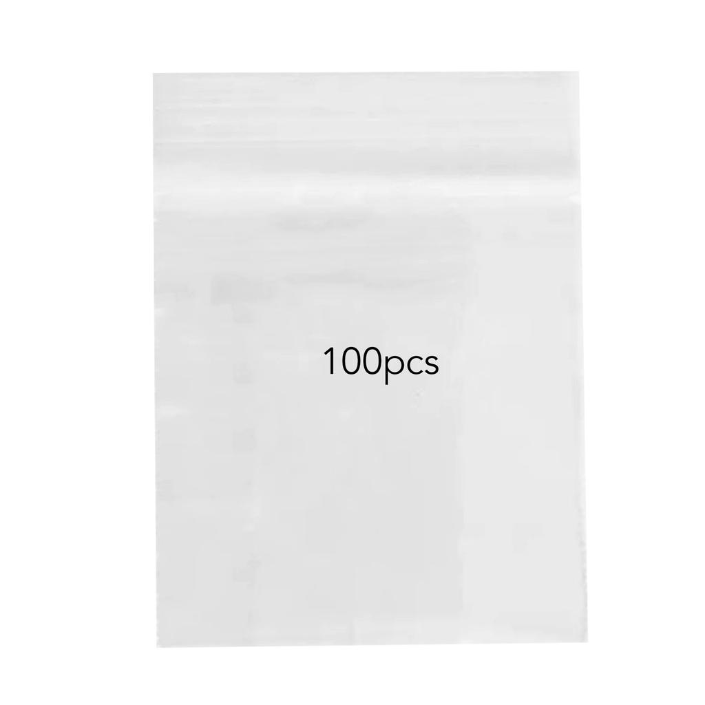 100 bucăți saci de depozitare pentru gustări, transparente, rezistente la scurgeri, cu fermoar gros și transparent, pungi sigilate PE pentru uz casnic