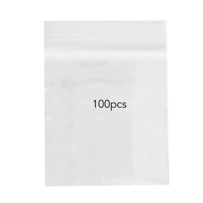 100 יחידות שקיות אחסון חטיפים שקופות עמידות לדליפות עבות שקיות PE שקופות עם רוכסן אטום לשימוש ביתי