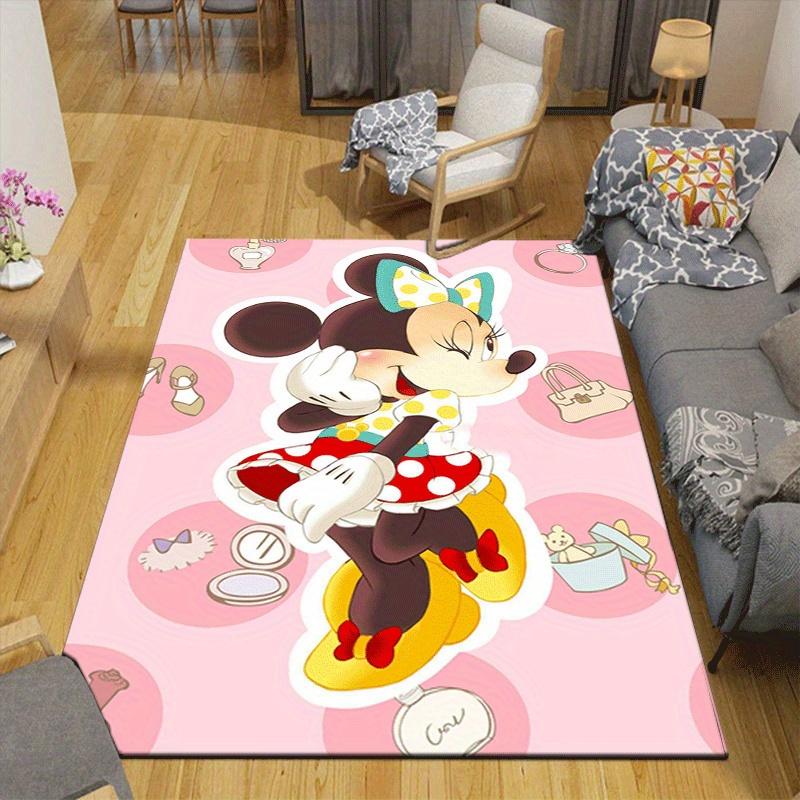 1pc Minnie Pattern Area Rug Soft Flannel Floor Mat for Living Room,Office,Bedroom and Carpet,Sofa Coffee Table Floor Mat