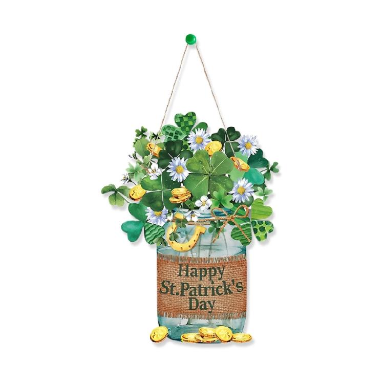 Bright Colored Luck Leaves Porch Sign Welcome Door Sign Perfect for Patrick's Day Event Seasonal Decoration