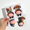 2pcs 3D Belly Pinching Stickers Anti-Collision Stickers PP Butt Decoration Stickers Shiba Inu Dog Decoration