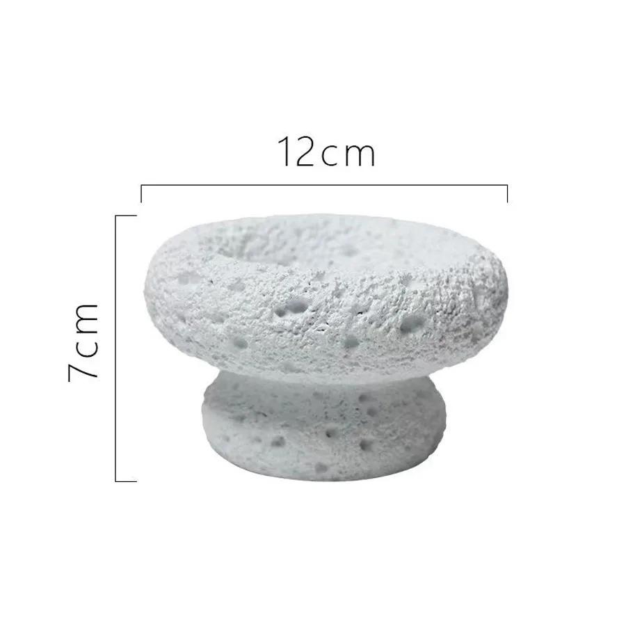 Nordic Ins Aromatherapy Candle Cup Moon Pattern Cement Mini Cactus Flower Pot 2 IN 1 Aromatherapy Candlestick Decorative Tray