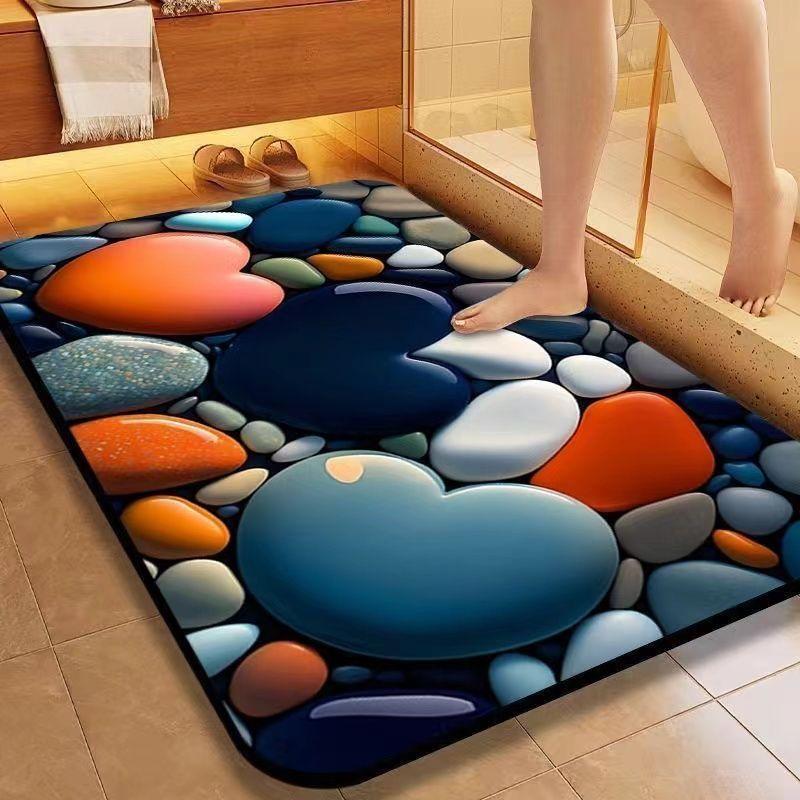Wasserabsorbierende Badezimmer-Fußmatten Toilette wasserabsorbierend schnelltrocknend Fußmatten Toilette Haushaltsteppich Eingangsmatte
