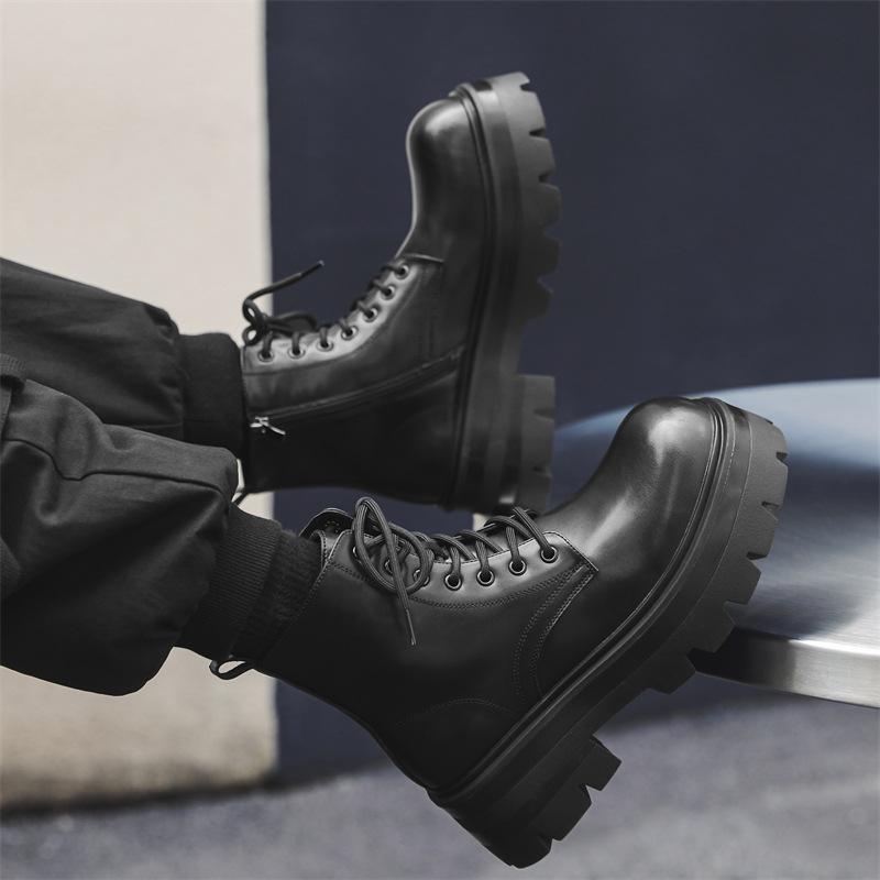 2024 Winter Martin Boots Trend Lokomotive Mittelhoher Schaft Kurzer Schaft Britischer Stil Dicke Sohle Große Zehenkappe Vielseitige Utility-Boots 8532-J