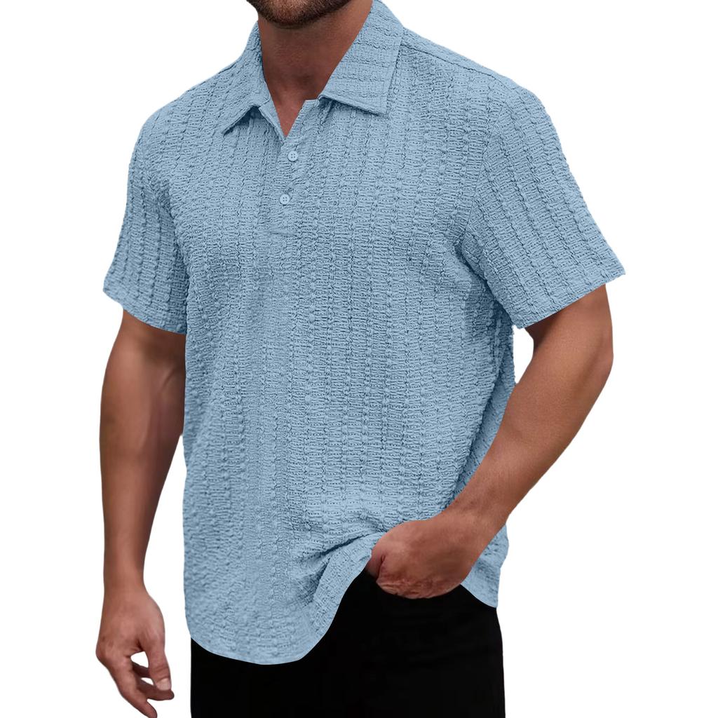 Men's Casual Zip-Up Short-Sleeve Top