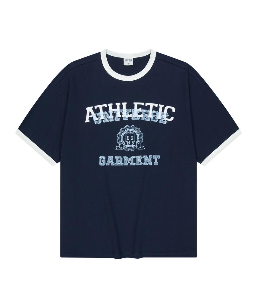 Yunibeoseugameonteu Ug Athletic Ringer T-Shirt_Navy