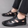 Baotou Sandals Men's Casual Little White Shoes Hollow Leather Shoes Men's Tide Breathable Hole Shoes Genuine Leather Sandals 2025 Direct Sales
