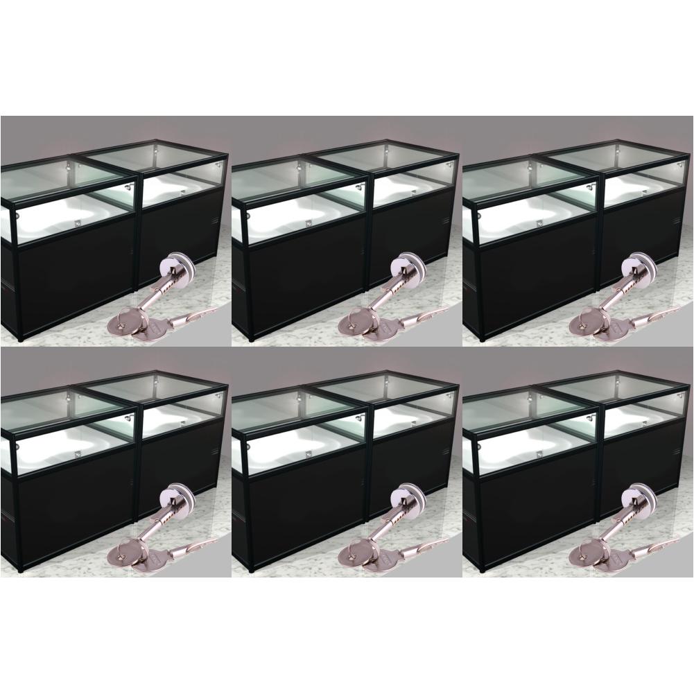 

Glass Lock Zinc Alloy Showcase Push Glass Display Cabinet Cylinder Lock Chrome #