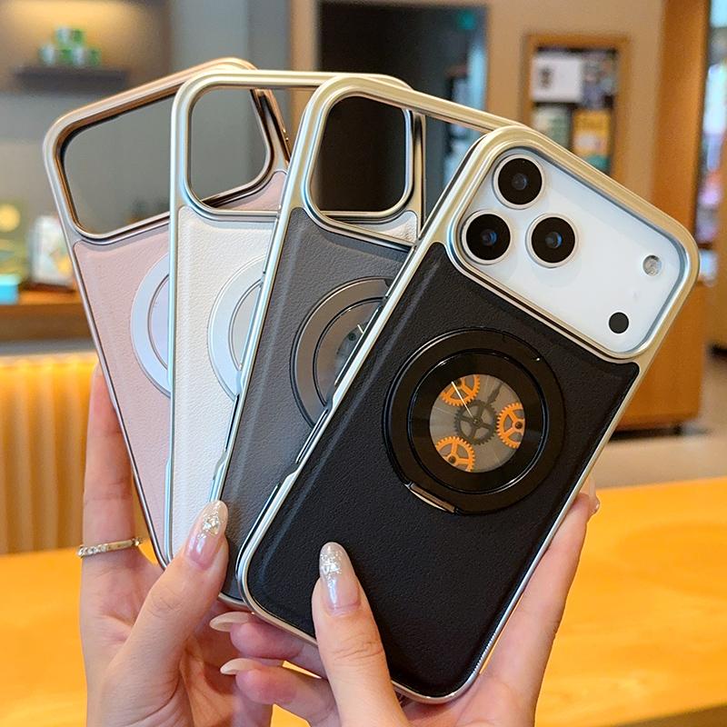 Gear Relieve Stress 360 Rotatable Magnetic Case For iPhone 17 Air 16 15 Pro Max 14 Plus Stand Cover Finger Ring Premium Shell