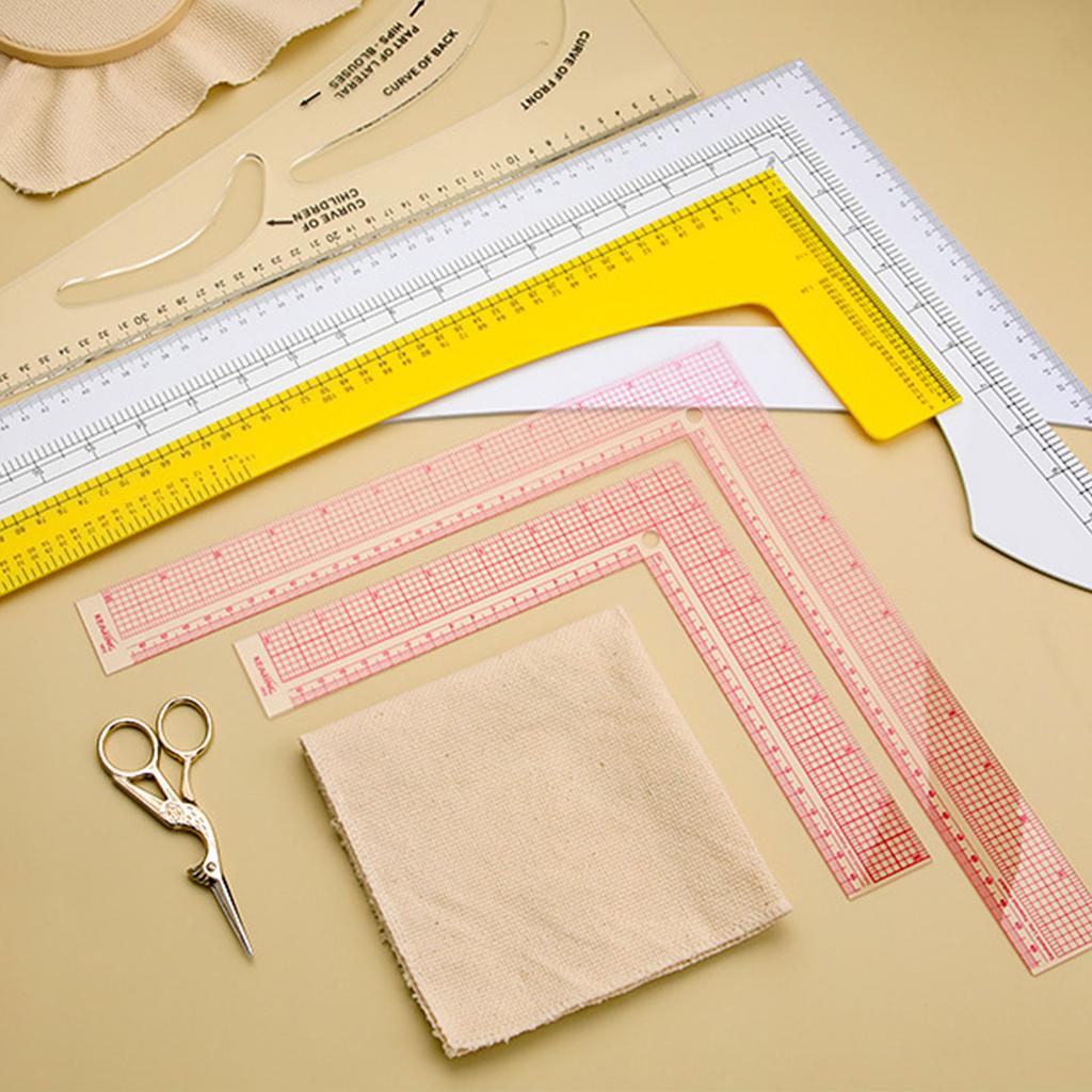 Patchwork Ruler Multifunctional Plastic Ruler Universal Quilting Ruler with Clear Scale for Sewing Quilting & Crafting