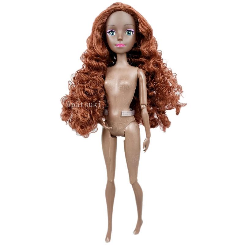 

Кукла BJD 11,5 дюйма, 1/6, с красными волосами, обнаженное тело, с 4D глазами, голова, 11 шарниров, подвижное тело для кукол BJD 1/6, аксессуары, детские игрушки коричневый