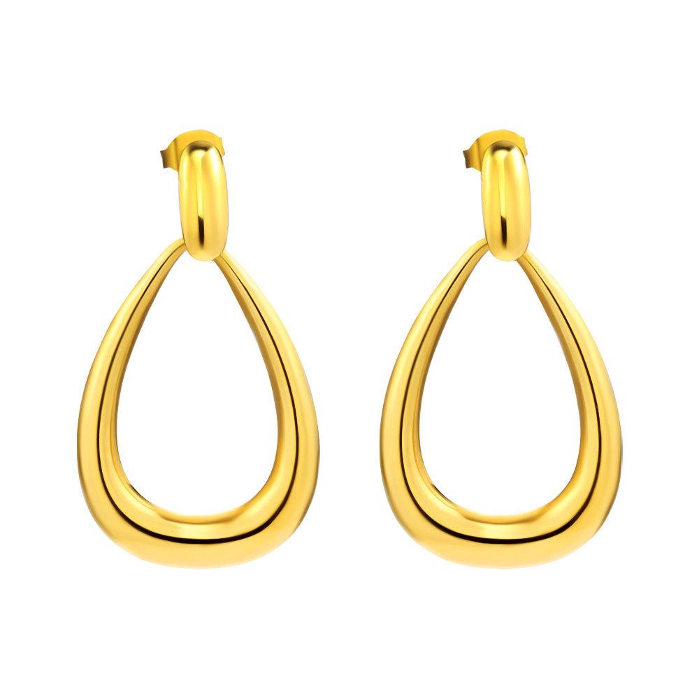 Retro Teardrop Stainless Steel Earrings – Elegant, Versatile, and Trendy