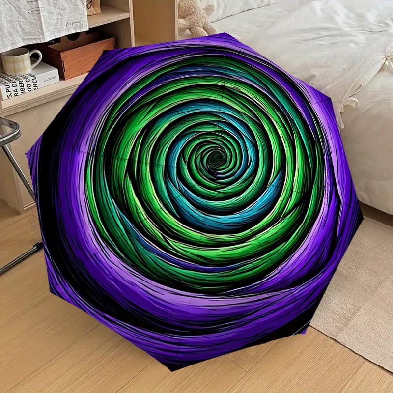 

1pc Spiral Pattern Automatic Folding Umbrella, Casual Outdoor Accessory, Birthday Festival Gift yy251126166