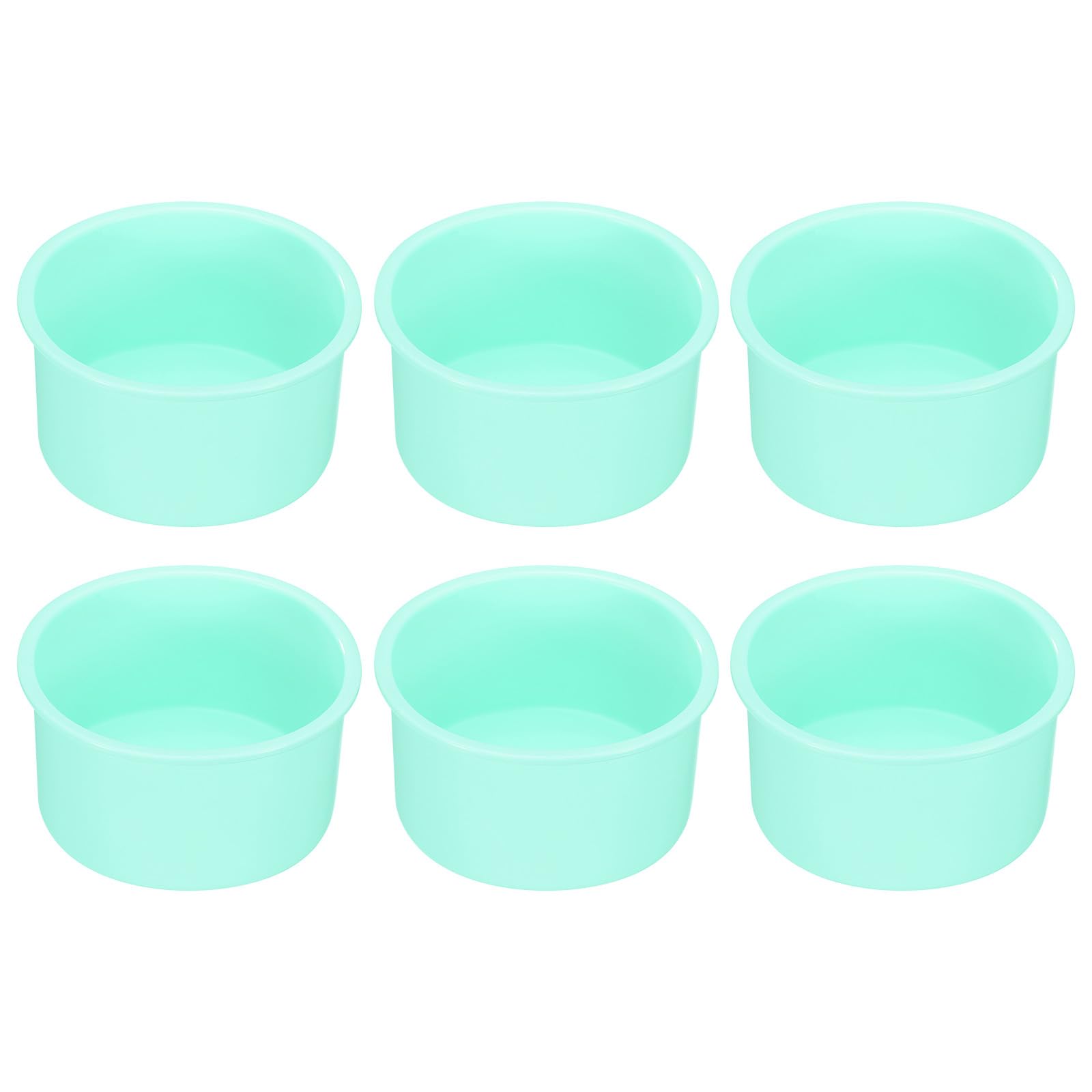 uxcell Set of 6 4 Round Cake Pans, Nonstick Quick Release Silicone Cake Molds, Baking Tools for Cupcakes, Pans, and Pizzas, Green