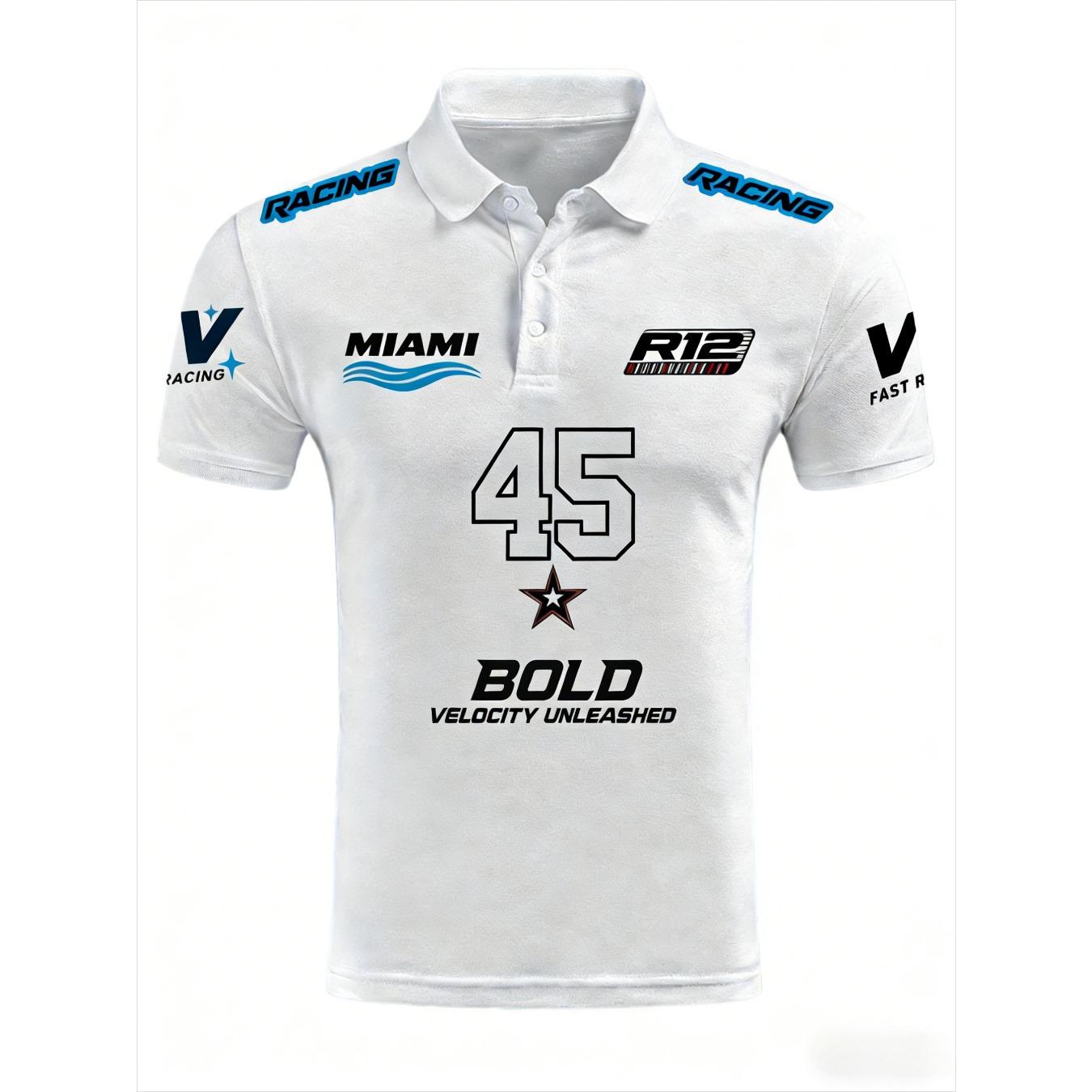 

Men s 2026 Model Street Casual Racing Polo Shirt - 3D Printing Technique, Breathable Quick-drying 4XL
