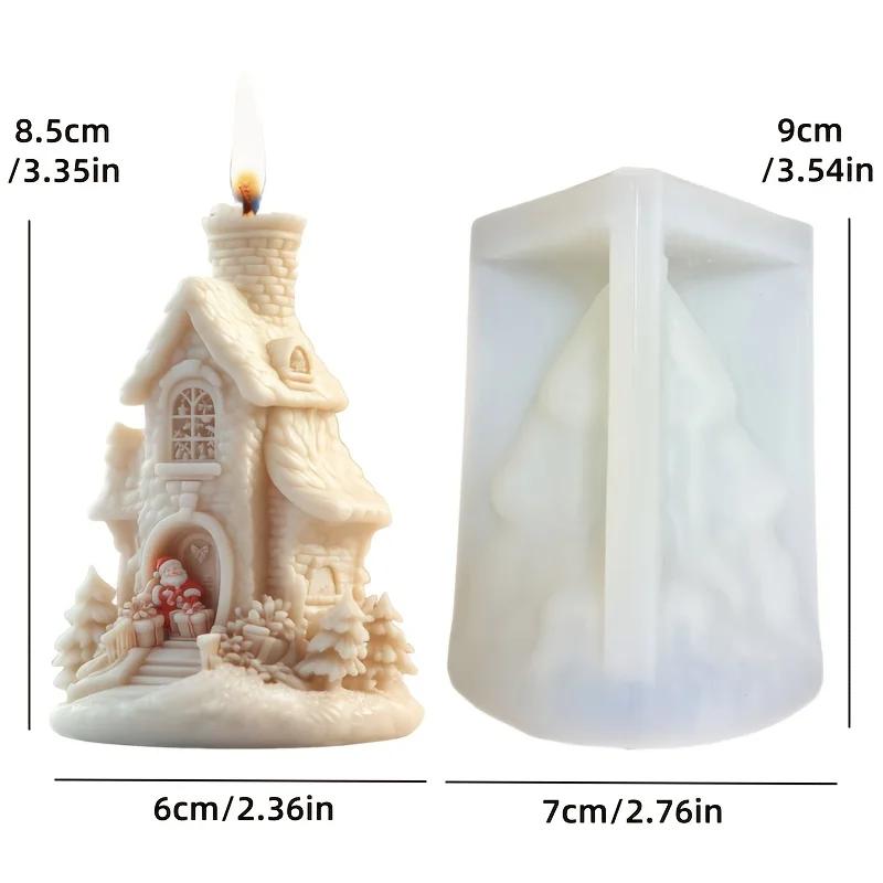 Santa Claus Carrying Gift Relief Cylindrical Candle Silicone Mold Smile Santa Claus Snowflake Gift Bag Molds Christmas Gift