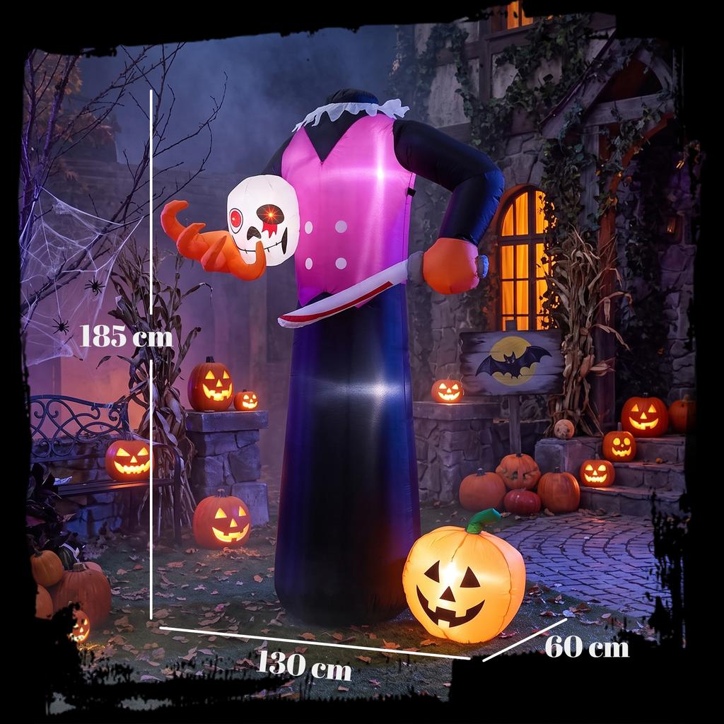6 Ft Halloween Inflatable Headless Skeleton Blow Up Halloween Skeleton Decoration With Led Lights For Indoor Outdoor