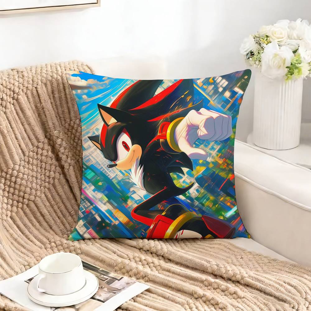 Cool SSonics HHedgehog Pillow Case Square DoubleSided Sofa Cushion Cover Bedroom Bedside Pillow