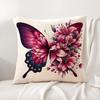 Watercolor butterflyflower Cushion Cover Natural Linen Organic Fabric DoubleSided Printing Sofa Home Decor Gift Pillow Cover