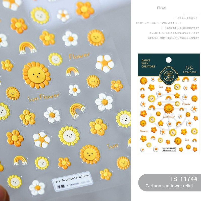 

Early Spring SUNFLOWER Cartoon Small Pattern Nail Sticker TS-1174 cartoon sunflower(Relief)