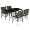 VidaXL Ensemble à Manger de Jardin avec Coussins 5 pcs, Table et Chaises de Patio, Meubles d'Extérieur Terrasse, Moderne, 3212168