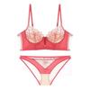 Amazon's new deep V hollow embroidered bra sexy fishbone shapewear women's gathering breathable bra