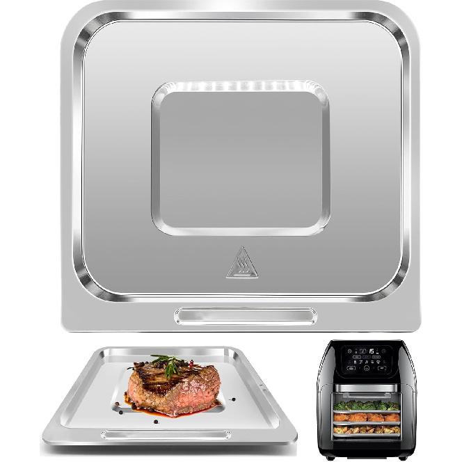 Противень для аэрофритюрницы CHEFMAN XL 10L, многофункциональная цифровая аэрофритюрница, 9,4 * 8,8 дюйма, пищевой антипригарный, сменные части, решетка-гриль Silver Pan for Chefman 10