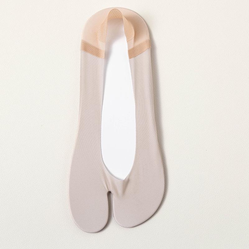 

Women s Pure Cotton Split Toe No-Show Socks - Low Cut, Non-Slip Loafer Socks in Ice Silk for Summer Size 35 to 43