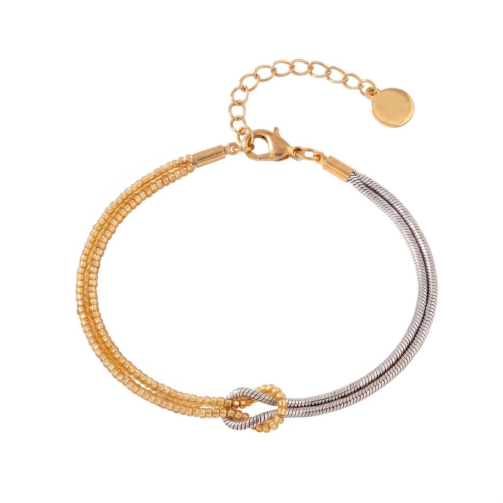 Fashionable Lady's Color-matched Patchwork Knotted Bracelet Chain - Stainless Steel Bracelet Factory