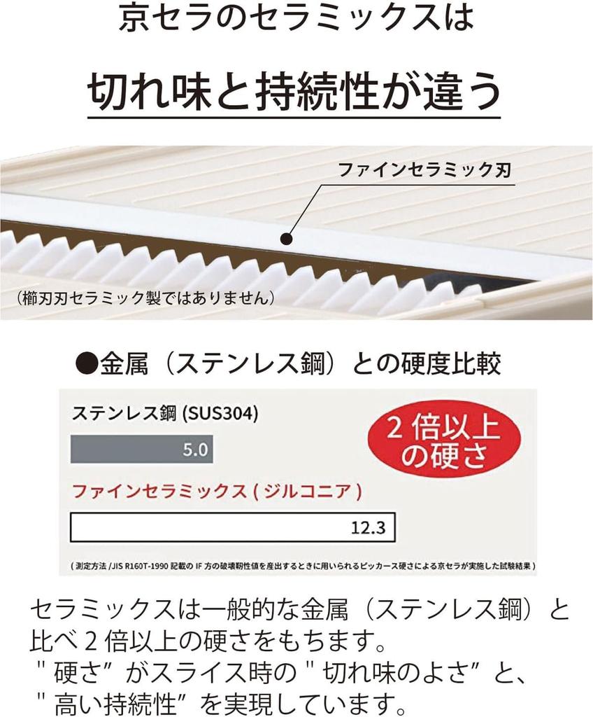 Kyocera Julienne Made In Disinfectant and Bleaching White CSN-182SWH Slicer, Japan, Ceramic, Rust-Proof, OK,