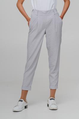 Lightweight Cropped Trousers with Elastic Band and Pintucks In Different Colors