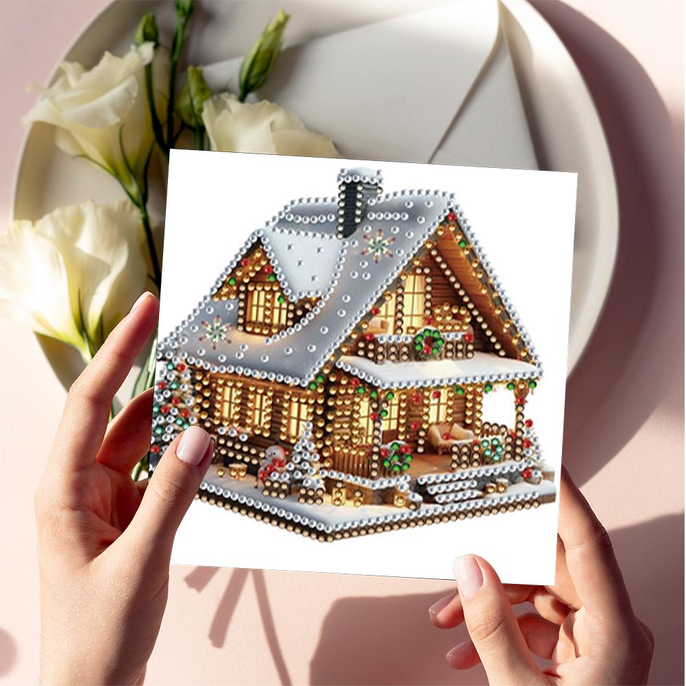 6pcs DIY Diamond Art Greeting Cards Xmas Pattern Diamond Art Handmade Cards for Xmas Birthdays Thanksgiving & Special Occasion