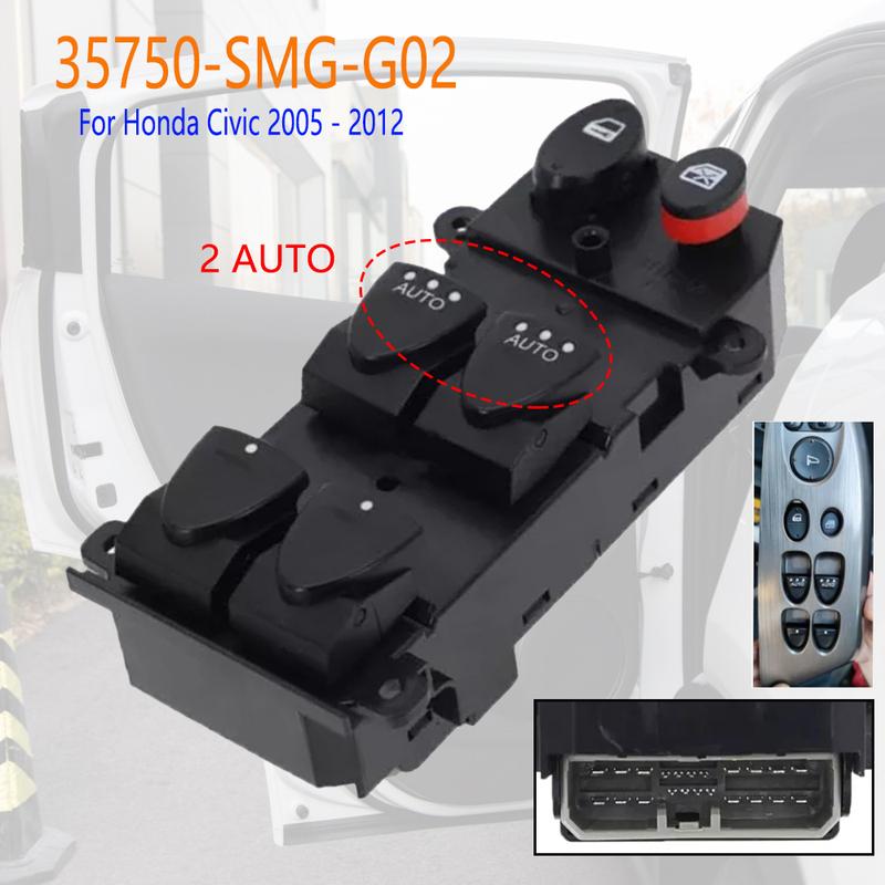

Front Left Electric Window Control Switch Button Parts for Honda Civic 2005 2006 2007 2008 2009 2010 2011 2012 Car Accessories