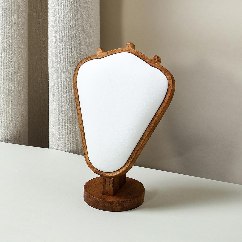 1pc Vintage Wooden Jewelry Display Stand - Velvet Bust Necklace Holder & Organizer for Home Decor