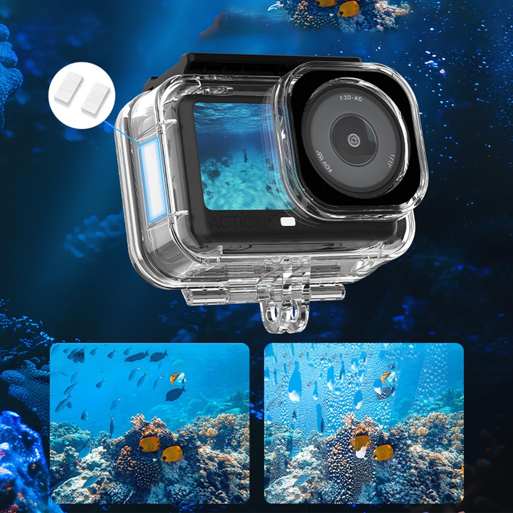Para DJI OSMO Action6 Caixa de Mergulho Transparente Capa de Alojamento Subaquático Protetor 60M À Prova d'Água Concha de Mergulho Invisível Acessórios para Câmera