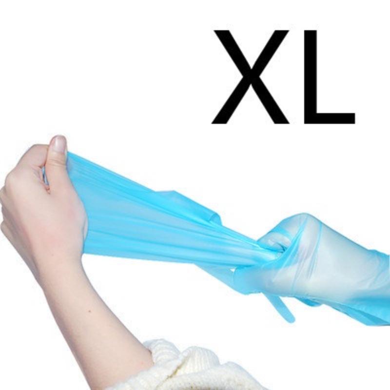 

Одноразовые перчатки без латекса из термоэластопласта - 100 шт. в коробке TPE blue gloves XL size